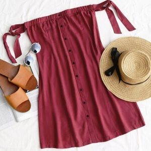 Tied Button Up Mini Dress